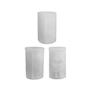 Patterned cylinder silicone molds for floral relief candles and DIY plaster crafts