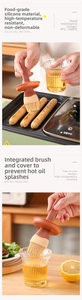 Close-up of food-grade silicone oil brush bottle showing heat resistance for kitchen BBQ