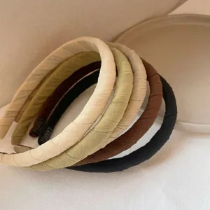 Lot de 5 serre-têtes en tissu aux couleurs Morandi : café, olive et crème