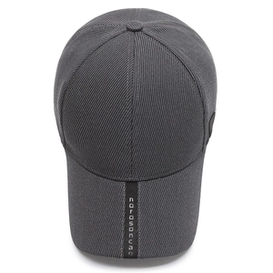 Deep grey breathable cotton baseball cap with POLOSOCUM text logo and twill texture