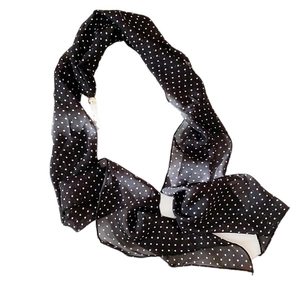 French vintage leopard print silk scarf necklace with elegant pearl beads for women