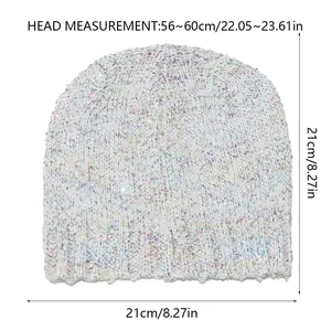 Guida alle taglie per berretto in maglia bianca con paillettes, misura 56-60 cm