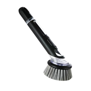 Brosse à vaisselle à long manche avec réservoir de savon pour nettoyage de cuisine