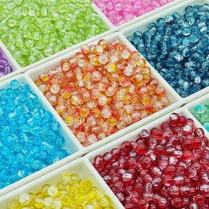 Colorful 6/8mm glass crackle beads for DIY jewelry making in various vibrant colors