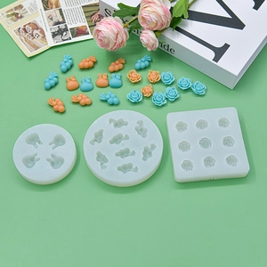 Multi Cavity Silicone Mold Rabbit Rose Flower Cloud Shape For DIY Baking Cake Decorating Resin Craft Handmade Soap Decor