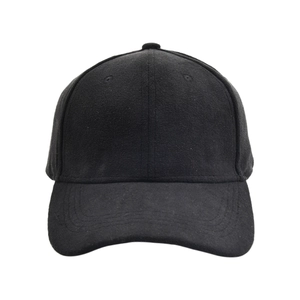 Classic black lamb wool baseball cap for women with faux suede warm winter material