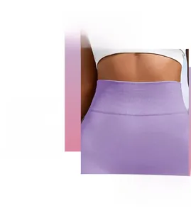 Dettaglio degli shorts da yoga senza cuciture a vita alta con ampia fascia addominale