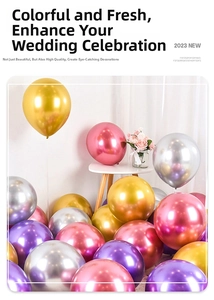 Detail of metallic balloons with glossy reflective coating for party decor