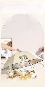 Foldable insulated food cover with aluminum foil lining and suction cup for storage