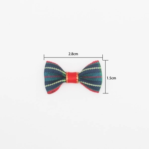 Mini 2.8cm striped Christmas bow tie for DIY craft accessories and gift box decor