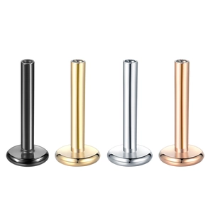 Titanium push-in jewelry posts for nose and ear piercing in black gold silver rose gold