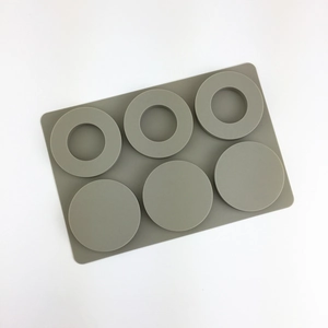 Grey 6-cavity silicone mold for DIY aromatherapy wax tablets and handmade soaps