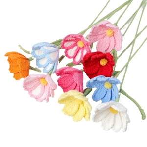 Handmade crochet flower bouquet in vibrant colors for Valentines or Christmas gifts
