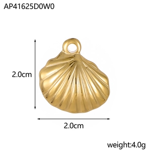 Baroque style golden shell sea turtle heart pendant made of durable stainless steel