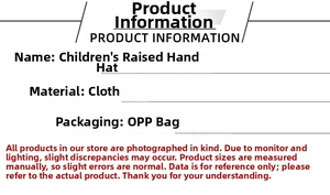 Detail specifications for children's Christmas hat made of soft cloth in OPP bag
