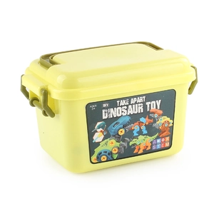 DIY take apart dinosaur building blocks toy set with electric drill and storage box