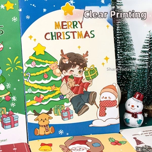 Gros plan du carnet de Noël A5 avec impression de couverture de dessin animé