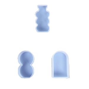 3-piece set of geometric silicone molds for creative soy candles and home decorations