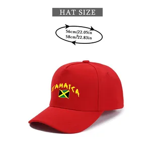 Size chart for the red Jamaica flag baseball cap showing 56-58cm head circumference