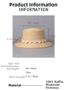 Vue détaillée du chapeau de paille en raphia avec nœud et détails de taille