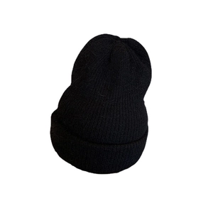 Bonnet en maille de fourrure de lapin noire pour femme, accessoire d'hiver chaud