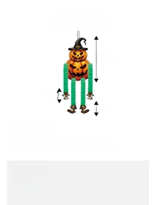 Dettaglio decorazione di zucca in carta con misure 47,7 cm per la festa di Halloween