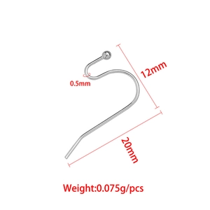 304 stainless steel S-shape ear wire hooks with ball head for DIY jewelry making