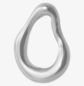 Polished 304 stainless steel pendant with an abstract irregular teardrop design