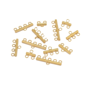 Golden stainless steel multi-strand connector clasps for DIY jewelry making in various sizes