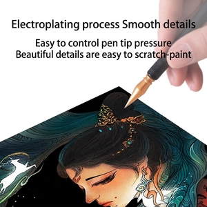 Kit artistico gratta e vinci cinese fai-da-te con penna dorata per relax creativo