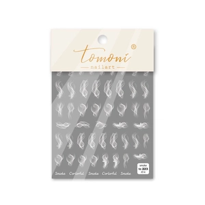 Japanese style thin white smoke pattern nail art stickers for professional manicure to-223