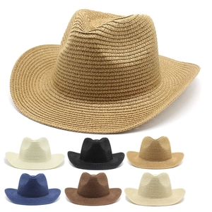 Western Cowboy Strohhut Breite Krempe Atmungsaktiv Sommer Sonnenschutz Strand Fedora Jazz Reise Accessoire Für Herren Damen