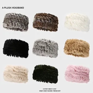 Dames Hoofdband Hoed Van Imitatiekonijnenbont Warm Pluche Winter Oorwarmer Koreaanse Stijl Zacht Winddicht Mode