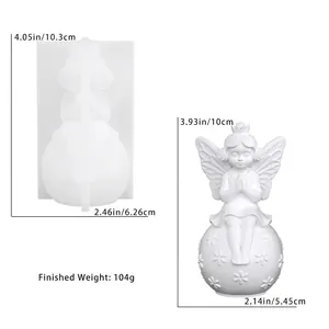 Macro view of butterfly fairy silicone mold and its resin finished product with size details