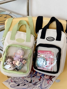 Kawaii Ita Bag Nylon Transparent Crossbody Bag Japanese Anime Style Women Shoulder Bag For Displaying Badges Pins Dolls
