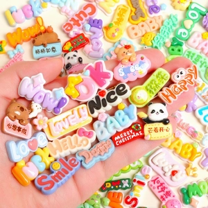 DIY Resin Charms Colorful English Letters Panda Capybara Shapes Phone Case Decoration Shoe Accessories Cute Cartoon Style