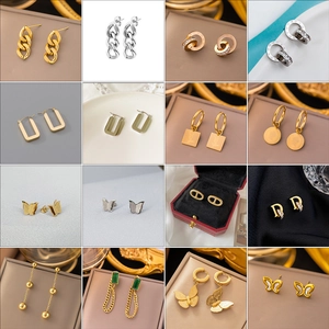 Detailed collection of titanium steel earrings with pearls, hearts, and tassels designs