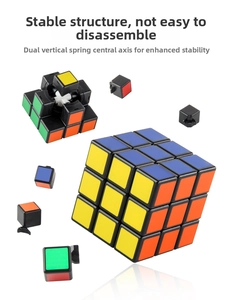 Internal view of 3x3 magic cube showing the dual vertical spring central axis mechanism