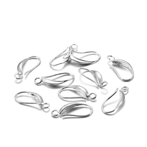 DIY copper teardrop earring hooks in silver finish for handmade jewelry making