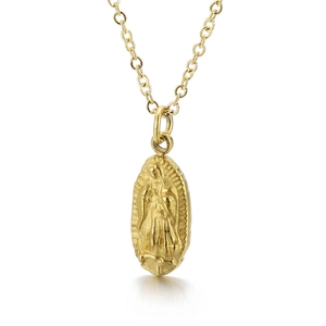 Collier Pendentif Vierge Marie Guadalupe Acier Inoxydable Plaqué Or Bijoux Religieux Rétro Hip Hop Pour Femmes