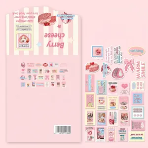Detail of Berry Cheese stickers set featuring 30 unique waterproof synthetic paper designs