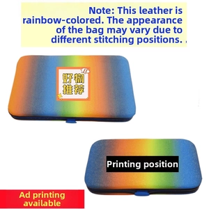 Rainbow gradient faux leather manicure kit storage cases with zipper closure