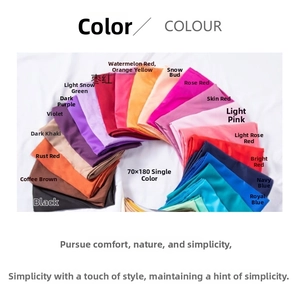 Selection of solid color silk scarves in multiple shades sized 70x180cm for women