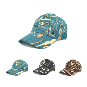 Fashion Marble Print Baseball Cap For Men Women Adjustable Outdoor Sun Shade Trendy Fluid Pattern Multicolor Snapback Hat