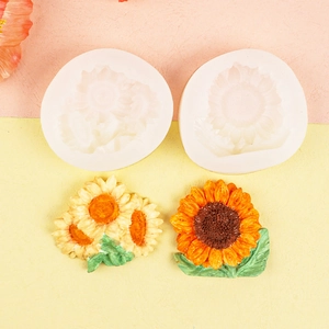 Stampo in silicone dettagliato per girasole fai da te e decorazioni floreali per auto