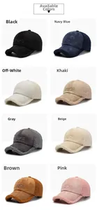 Detail showing eight colors of winter baseball caps with FBKS embroidery and fuzzy texture