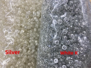 Detailed comparison of silver and white K copper silicone earring backs for DIY jewelry