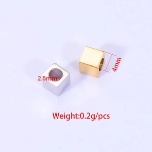 4mm mirror cube beads in gold and silver steel with 2.5mm hole for DIY jewelry making