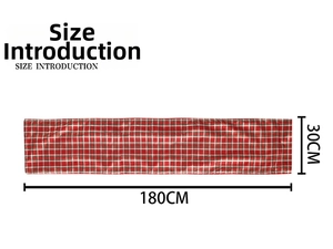 Size details of the 180x30cm red and white plaid table runner for Christmas decor