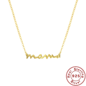 Collana Con Ciondolo Lettera Mama In Argento Sterling 925 Catena Da Clavicola Minimalista Gioielli Per Donna Regalo Mamma